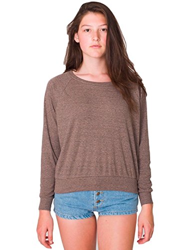 American Apparel Tri-Blend Light Weight Raglan Pullover - Tri-Coffee - Small