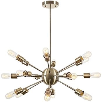 Light Society LS-C115-BRS Sputnik Style Chandelier, Brass