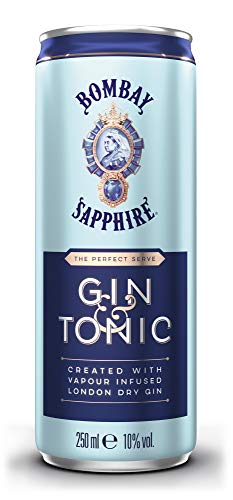 Bombay Sapphire Premium Gin & Tonic, 10% Vol., 12x 25 cl/250 ml, Ready-To-Drink Cocktail in der Dose, trinkfertiger Mix mit per Dampfinfusion hergestelltem London Dry Gin und Premium-Tonic – Bild 3