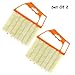 2PCS Blind Cleaner , Air Conditioner Mini Brush , Window Contacts Blade Cleaning Vertical Duster With 7 Slat Handheld Household Tool , Washable Dust Venetian Shutters For Housework , Office Yellow