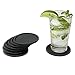 Black Silicone Drink Coasters - Set of 8. Absorbent Non-Slip Coasters Protect Furniture. Rubber with Raised Lip Catches Water. Multipurpose Kitchen Tool: Spoon Rest, Pot Holder, Trivet, Jar Opener