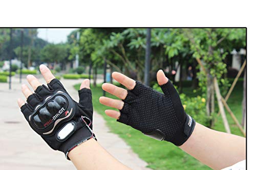 Sunflower Pro-Biker Bicycle Short Sports Leather Motorcycle Powersports Racing Gloves (BU, Medium) - Thumbnail 3