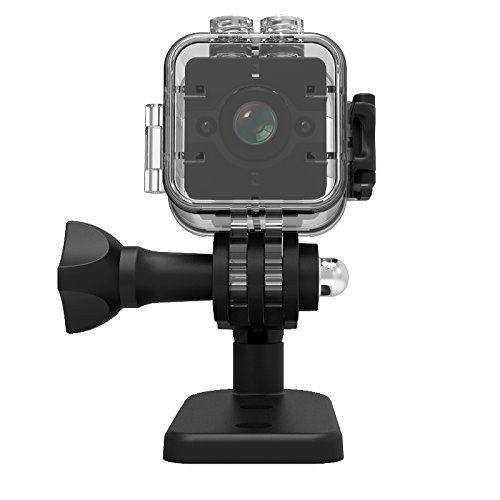 FabQuaity Waterproof Mini Camera SQ12 HD + 16GB Sport Action Camera Night Vision Camcorder 1080P DV Video Recorder Infrared Car DVR Camera Motion Detection for Bicycle Motorcycle Ski Diving Snorkeling