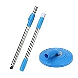 LEERYA Spin Mop Pole Handle Replacement for Floor Mop 360 No Foot Pedal Version (Blue)