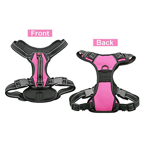 Dog Harness No Pull Dog Vest with Leash Adjustable & Reflective Pet Vest Harnesses and Leash Easy Control for Small Medium Large Dogs (Small, Pink)