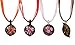 Bundle Monster Colorful Assorted Glass Murano Floral Pendant Necklace 8pc Set, 18
