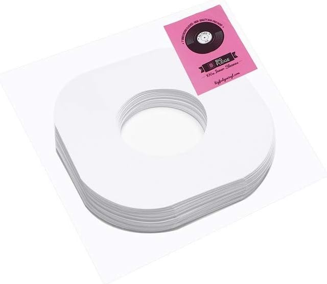 BIG FUDGE Vinyl Record Inner Sleeves, 7 inch x 100 Pcs, Heavyweight & Acid-Free Paper Album Covers