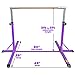 Xtek Gym Gymnastics Kip Bar for Kids, Adjustable Height Horizontal Bar, Sturdy Junior Training Equipment for Home - Fits Regular Size Mat (4ft wide) (Purple)