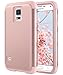 ULAK Galaxy S5 Case, S5 Case, Shock Resistant Hybrid Soft Silicone Hard PC Cover Case for Samsung Galaxy S5, Will NOT Fit S5 Active (Rose Gold)
