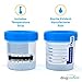 Sterile Urine Specimen Collection Cups with Temperature Strip and Lid, 90ml (6 Pack)