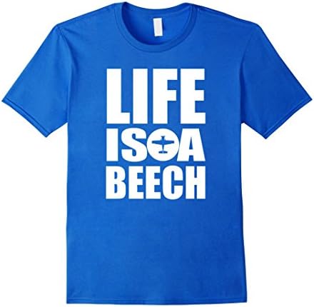 Mens Aviation Pilot T-Shirt - Life Is A Beech Small Royal Blue
