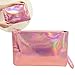 Fashion Women's Holographic Leather Clutch Bag Purse Simple Fashion Laser Envelope Evening Wristlet Handbag, portable waterproof Fashion Focus Cosmetic bag,Shining Evening Bag, Wedding Party (Pink)