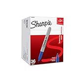Permanent Markers, Fine Point, Blue, 36-Pack