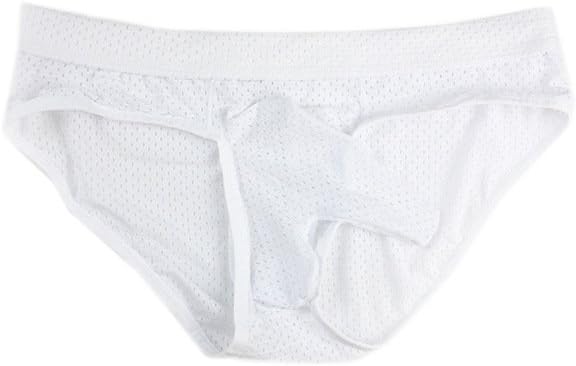 Mens Underwear Breathabl Hole Long Separate Pouch Boxer Breifs Undies