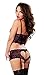 Dreamgirl Women's Sexy and Flirty Floral Lace Bustier and Panty Set