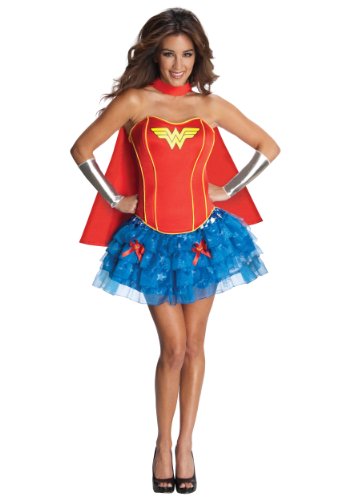 Rubies Womens Dc Comics Wonder Woman Flirty Corset Halloween Themed Fancy Dress