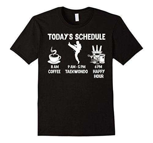 Mens Happy Hour Taekwondo T-Shirt - Funny Taekwondo Gift Small Black