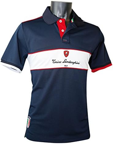 Tonino Lamborghini Golf Men's Bicolor Polo Shirt (Large)