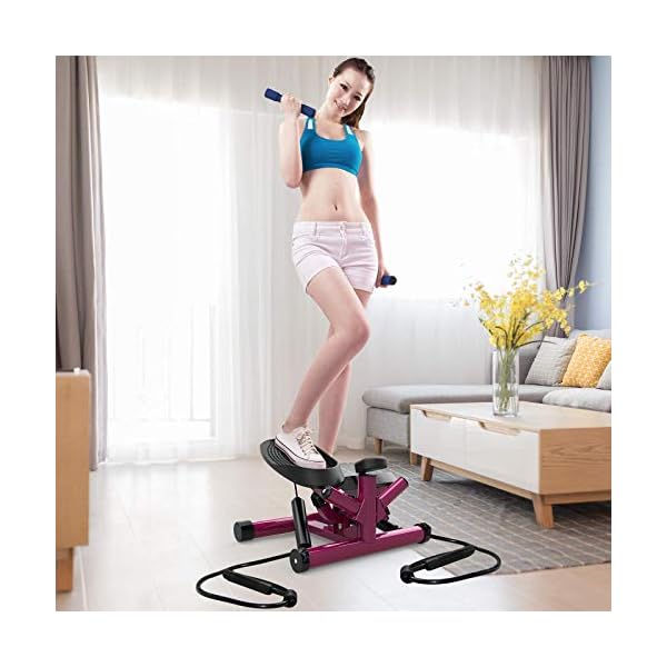 leikefitness-Premium-Portable-Twist-Stair-Stepper-Adjustable-Resistance-Twisting-Step-Fitness-Machine-with-Bands-and-LCD-Monitor-ST6610-2Purple LeikeFitness Premium Portable Twist Stair Stepper Adjustable Resistance, Twisting Step Fitness Machine with Bands and…