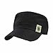 UPLOTER Flat Roof Military Hat Cadet Patrol Bush Hat Baseball Field Cap (Black)