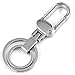 maycom® Pants Buckle Clip on Belt Polished Sliver Double Loops Keyring Keychain Car Key Chain Ring Key Fob 84019