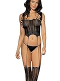 Sexy Lace See Through Hosiery Elastic Halter Fishnet Bodystocking With Open Crotch Bodysuits Lingerie