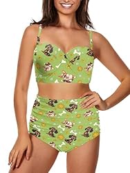 Howilath Women Cartoon Dachshund Corgi Dog Print