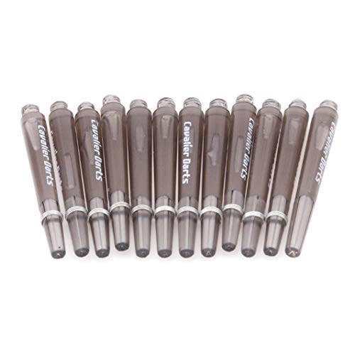 YouCY 12Pcs Plastic Darts Shaft Clear Plastic Dart Shaft Set Replacement Dart Stems Dart Accessories,Black