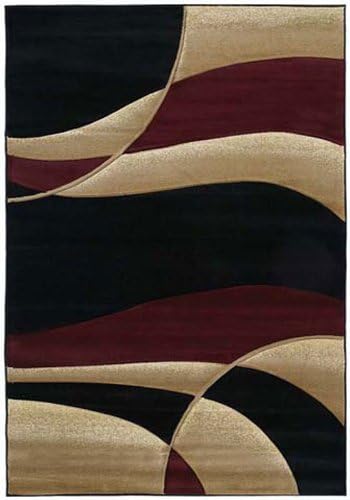 United Weavers Contours 510-22834 Avalon Burgundy Red Waves Contemporary Rug - 2'7" x 4'2" Door Mat/Floor Mat