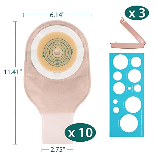 LotFancy 10PCS Colostomy Bags with Clamp Closure, Ileostomy Supplies, One Piece Drainable