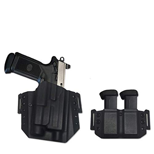 Elite Force Holsters: Kydex Holster Combo for FNx-45 TACTICAL FNX-T TLR1,S,HL & Dual Mag Carrier 45ACP OWB BLACK - RIGHT HAND