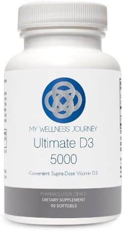 Ultimate D3 5000 by My Wellness Journey - Supra-Dose Vitamin D3 Cholecalciferol- Bioidentical Form Synthesized in Body- Non-GMO & Preservative Free- 90 softgels