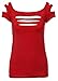 Suimiki Women's Cut Out Trendy Party Short Sleeve Shirt Stretchy Blouse Casual Top Orange Red