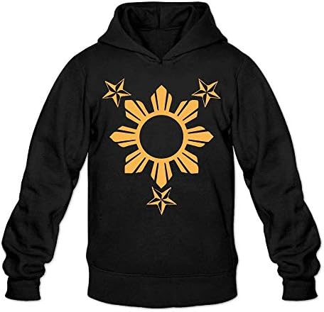 Men's 3 Stars and Sun Filipino Philippines Flag Long Sleeve Hoodies Fashion Funny Hooded Sweatshirt Pullover Hoody
