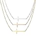 Jstyle 3 Pcs a Set Stainless Steel Sideways Cross Necklace for Women Pendant Chain 16, 20 Inch