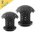 Drain Hair Catcher, Durable Silicone Bathtub Drain Protector, Easy Clean for Snare Prevents Hair from Clogging Drains, 2 Pack (Black)