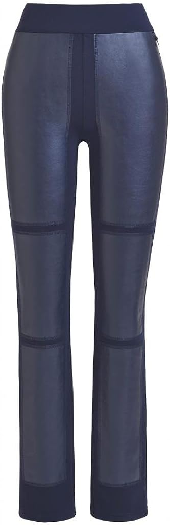 Joseph Ribkoff Navy Blue Faux Leather Panel Pants Style 143490 - Size 4 at Amazon Womenâs 