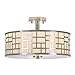 Popity Home 2 Light Chrome Finish Flush Mount Ceiling Light,Tempered Glass Ceiling Lamp