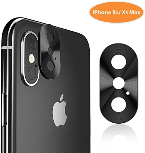Foncent Aluminium Alloy Back Rear Camera Lens Screen Cover Case Shield for iPhone Xs/XS Max (2018), Black