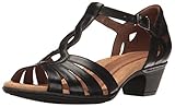 Cobb Hill Women's Abbott Curvy T Sandal, Black