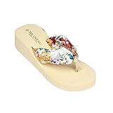 Summer Sandals,Boomboom ewest Soft Bohemia Floral Beach Sandals Wedge Platform Thongs Slippers