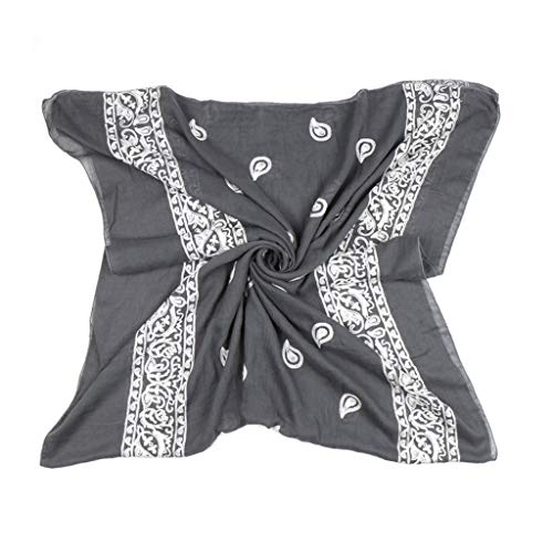 MEIYIN Muslim Women Cotton Linen Scarf Shawl Paisley Floral Embroidery Head Wrap Hijab