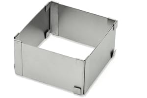 Adjustable Stainless Steel Square Mousse for Ring Cake Decorating, 4-11 Inch Reusable Baking for Mousse and Tiramisu Cake(4-6