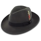Belfry Bogart 100% Wool Men's Dress Fedora in Gray