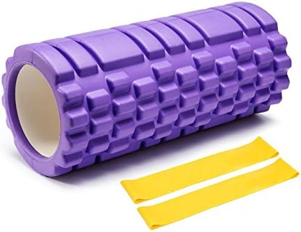 Ruanyi Environmental Friendly EVA Foam Roller Deep Tissue Muscle Massage Trigger Massage Point-Myofascial Release + 2 pcs Resistance Loop Bands