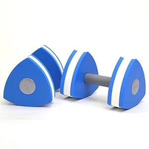 Swimming Pool Exercise Aqua Fitness Soft Coated Grips Triangular Dumbbell Pair