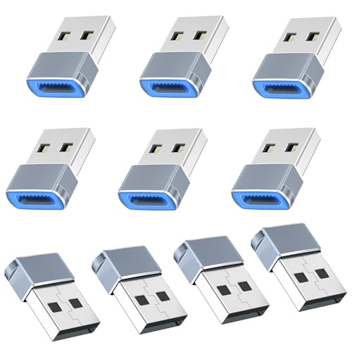 USB A to USB C Adapter 10 Pack