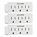 Maximm (3 Pack) 3 Outlet Grounded Wall Tap Adapter, Power Outlet Splitter, Turn One Outlet Into 3 Multi Outlet and ETL Listed