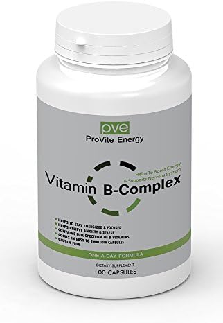Vitamin B Complex Extra Strength by ProVite Energy, Includes b12, Contains 100 Gel Capsules, 50 day supply