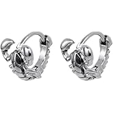 Niaspi 18G Surgical Steel Scorpion Hoop Earrings for Women Men 10mm Hoops Conch Helix Tragus Cartilage Earrings Small Hinged Clicker Earring Statement Punk Cartilage Piercing Jewelry